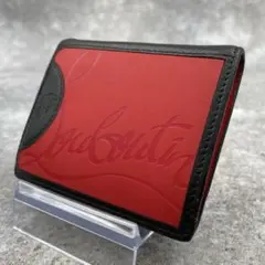 【美品】ルブタン 折り財布 型押し レザー スニーカーズソール　レッドのサムネイル