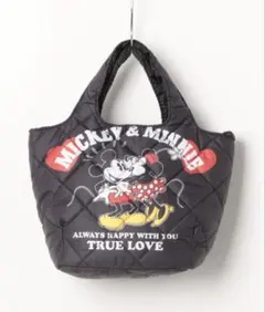 ☆人気☆ Disney　ミッキーマウス　ミニーマウス　中綿ミニキルティングトート