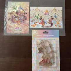 東京ディズニーリゾート 40周年記念キーホルダー ポストカードセット