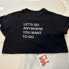 子供用Tシャツ、黒、英字プリント、120