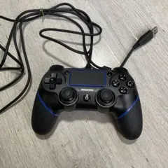 【ほぼ未使用】PC PS4用 有線コントローラー ブラック ブルー