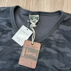 新品！SURPLUS 迷彩サーマル　長袖　XL グレー　黒