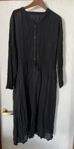 Samantha Mos2 薄手ブラックシャツワンピース