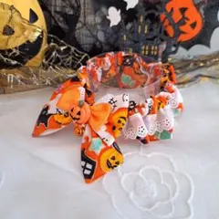 ハロウィン短毛シュシュ(オレンジ④)わんちゃん猫ちゃん用 - メルカリ