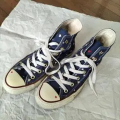 コンバース ハート柄ハイカットスニーカー23.5cm 中古品