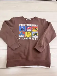 ポケットモンスター トレーナー 130 茶色　ピカチュウ　ソウブレイズ