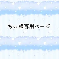 ちぃ様専用ページ