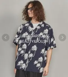 【最終値下げ・美品】BEAUTY&YOUTH オープンカラーシャツ ネイビー M