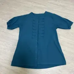 フロントピンタック チュニック ブルー
