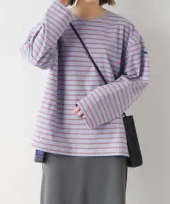 ❣️値下げ❣️Chillfar ラベルボーダーロンT クルーネック オーバーサイズ