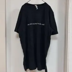 US古着 BELLA+CANVAS メッセージプリントTシャツ L ブラック 黒