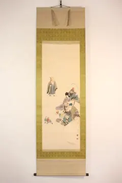 七福神 掛軸 和紙製 七福神 掛軸 浮世絵 和紙製 景文 七福神 縁起物 招福 福寿 開運