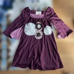 新品 SINDEEレース付きパープルチュニック ベルスリープのサムネイル