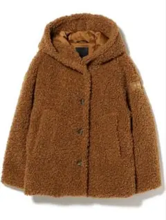 タトラスブラウン フード付き ボアジャケット