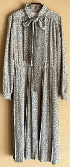 【極美品】1970s 昭和レトロ 上品花柄 ワンピース M ヴィンテージ