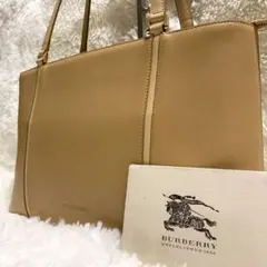 美品✨ バーバリー トートバッグ ノバチェック ロゴ 肩掛け A4可 ベージュ