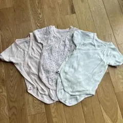 プチバトー　コットン肌着セット（花柄・無地）