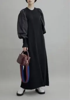 アダムエロペ　ボリュームスリーブニットワンピース