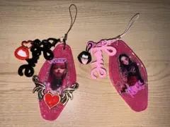 ピンクのグリッター ストラップパーツ