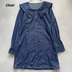 clear デニム 長袖セーラーワンピのサムネイル