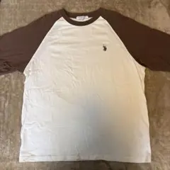 Polo Ralph Lauren ラグランTシャツ M ホワイト/ブラウン