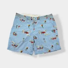 Adam et Rope アダムエロペ 総柄 ハーフパンツ 水色 Lのサムネイル