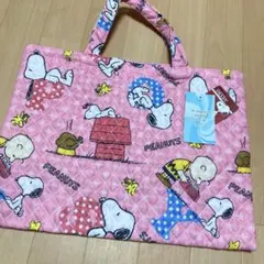 スヌーピー キルトバッグ　カバン　未使用品　レッスンバッグ　通園　トートバッグ
