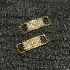 デュブレ クロス シューレース ジルコニア スニーカー アクセサリー ゴールド