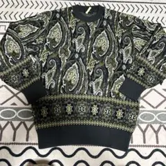 ちゃみする 様専用　AuBEX パターン編み ニットセーター 黒・緑