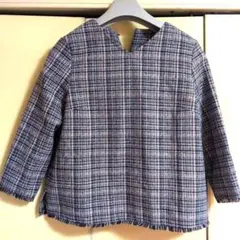 チェック柄 Vネック 長袖シャツ