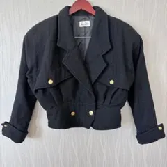 From Zero ヴィンテージ ウールショートジャケット 金ボタン 昭和レトロ