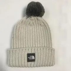 THE NORTH FACE ベージュ ニット帽 ポンポン付き