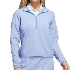 【新品・未使用】Adidas シアサッカー 長袖ハーフジップジャケット