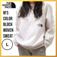 【新品未使用】ノースフェイス カラーブロック ウーベン スウェット ホワイト L