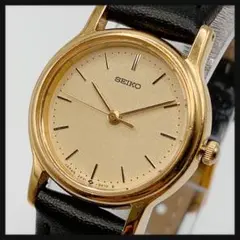 【新電池】SEIKO セイコー★レディース 腕時計 クォーツ 新ベルト ゴールド