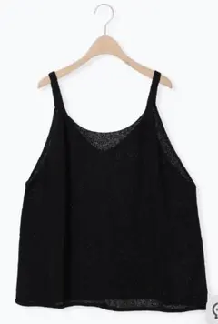 美品【サマンサモスモス】テープヤーンニットビスチェ　ブラック　FREE SIZEのサムネイル