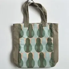 中型トートバッグ 緑と水色のデザイン