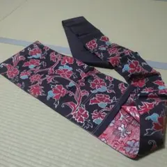 期間限定　帯　黒地に赤　未仕立て