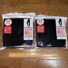 ユニクロ　極暖　HEATTECH リブ レギンス　 ブラック L　　２枚セット
