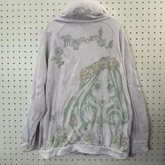 ディズニー　ラプンツェル　スウェットブルゾン　希少　バックプリント　Lサイズのサムネイル