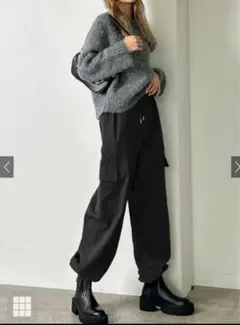 GRL ドロストカーゴパンツ ブラック pm234