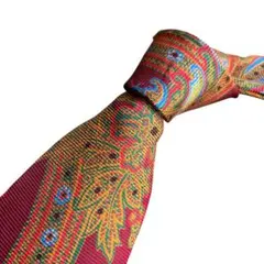 【美品】ブルックスブラザーズ　最高級シルクネクタイ　ペイズリー　ワインレッド