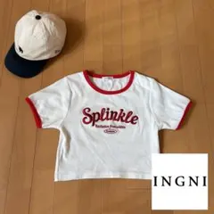 イング レディース M スプリンクル クロップドTシャツ 刺繍デザイン 美品⭐︎
