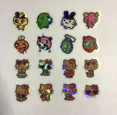 オーロラホログラムクリアフレークシール　ハローキティ　たまごっち　カミオジャパン