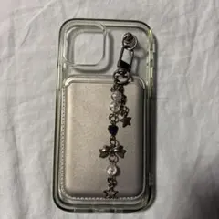 クリアiPhone12ケース MagSafe対応 ビーズチャーム付き