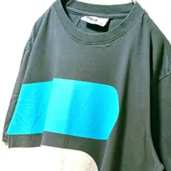 フィラ FILA デカロゴ Tシャツ くすみグリーン 緑 L 古着
