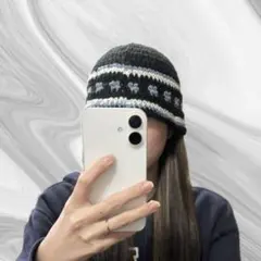 クロシェハット　クラッシャーハット　ビーニー　バケハ　バケットハット　　男女兼用