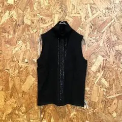 COMME CA DU MODE ニットベスト ハイネック ブラック レディース