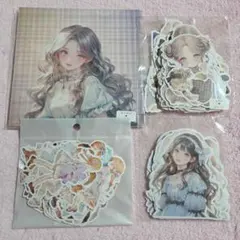 国内作家 Liztet様 女の子 おりがみ ダイカットメモ 4点セットのサムネイル