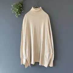 ニコアンド［F］大人ナチュラル◎なめらか◎ゆったり◎ウール混タートルネックニット